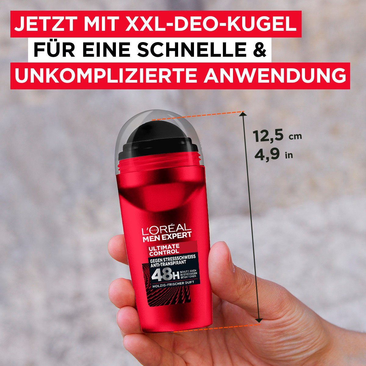 L'ORÉAL PARIS MEN EXPERT Deo-Roller Ultimate Control, schützt gegen verschiedene Schweiß-Arten