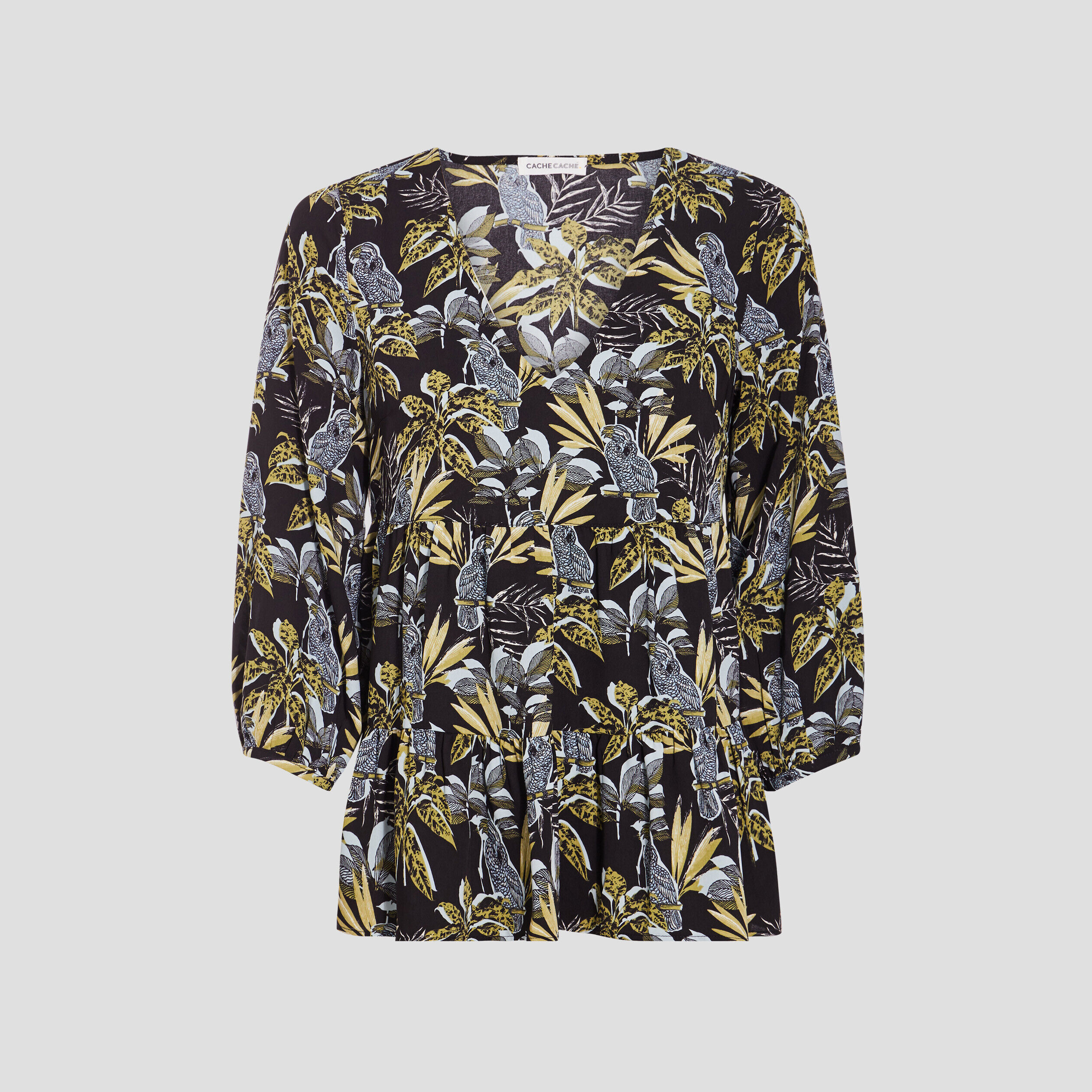 Blouse manches 3/4 noir femme | Cache Cache