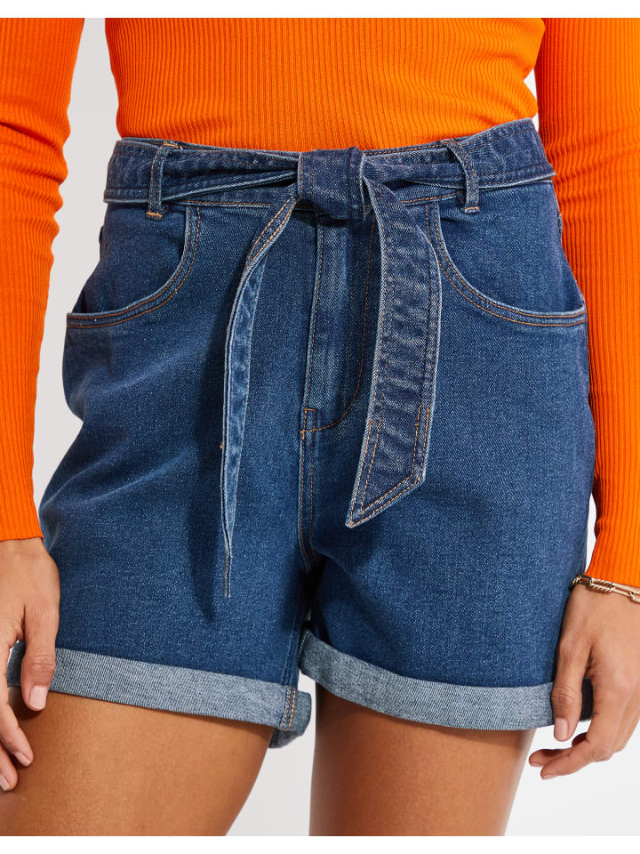 Threadbare Jeans-Shorts in Blau günstig kaufen