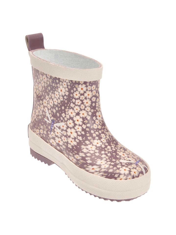 Playshoes Gummistiefel Halbschaft Blumen in violett günstig kaufen