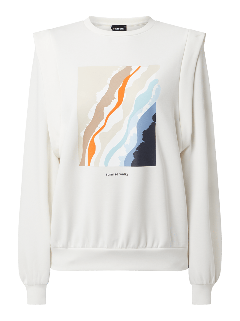 Sweatshirt aus Modalmischung in offwhite