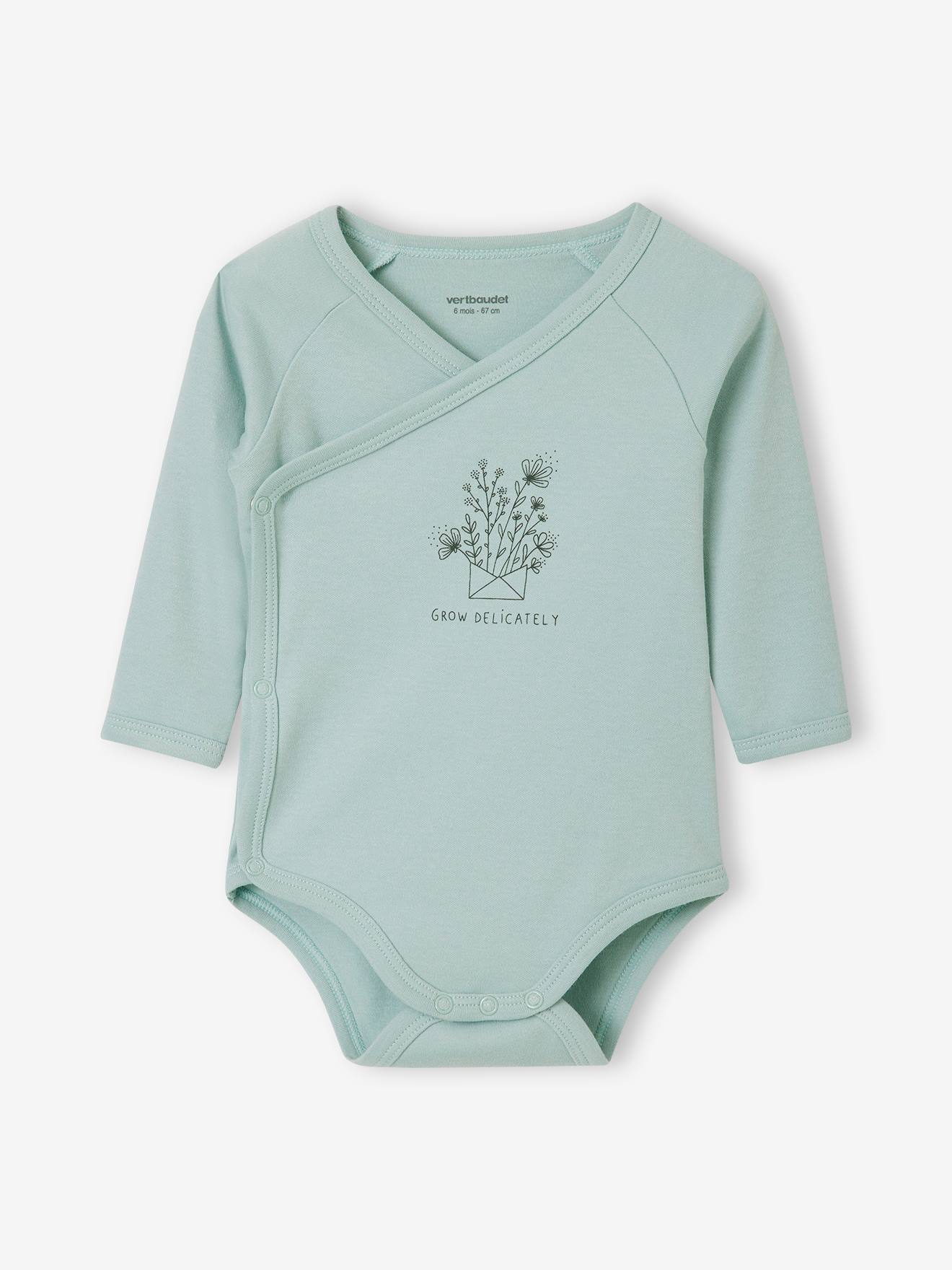 Lot de 5 bodies bébé manches longues ouverture naissance écru