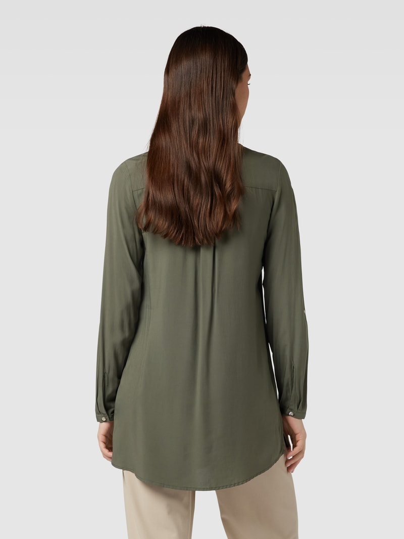 Bluse mit Tunikakragen in schilf