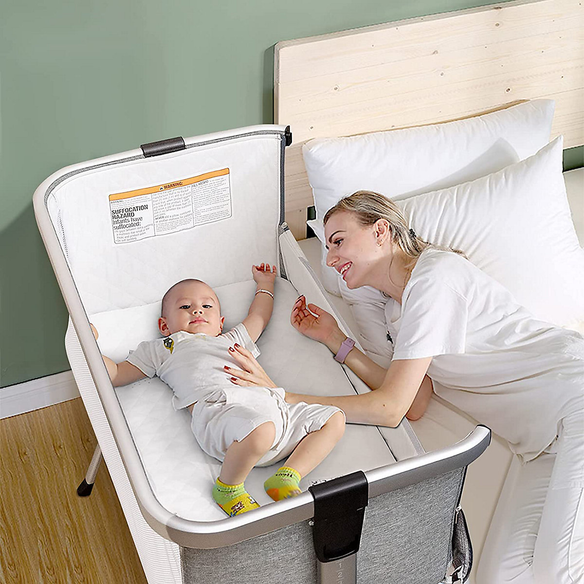 3 in 1 Beistellbett & Reisebett höhenverstellbar mit Matratze