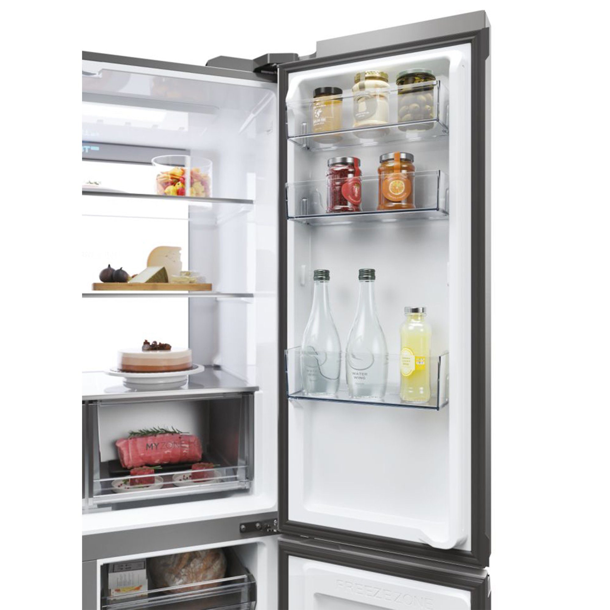Haier Multi Door HCR79F19ENMM, 190,5 cm hoch, 90,8 cm breit, Total NoFrost, HumidityZone, Air Surround, Daylight-LED-Lichtsäule