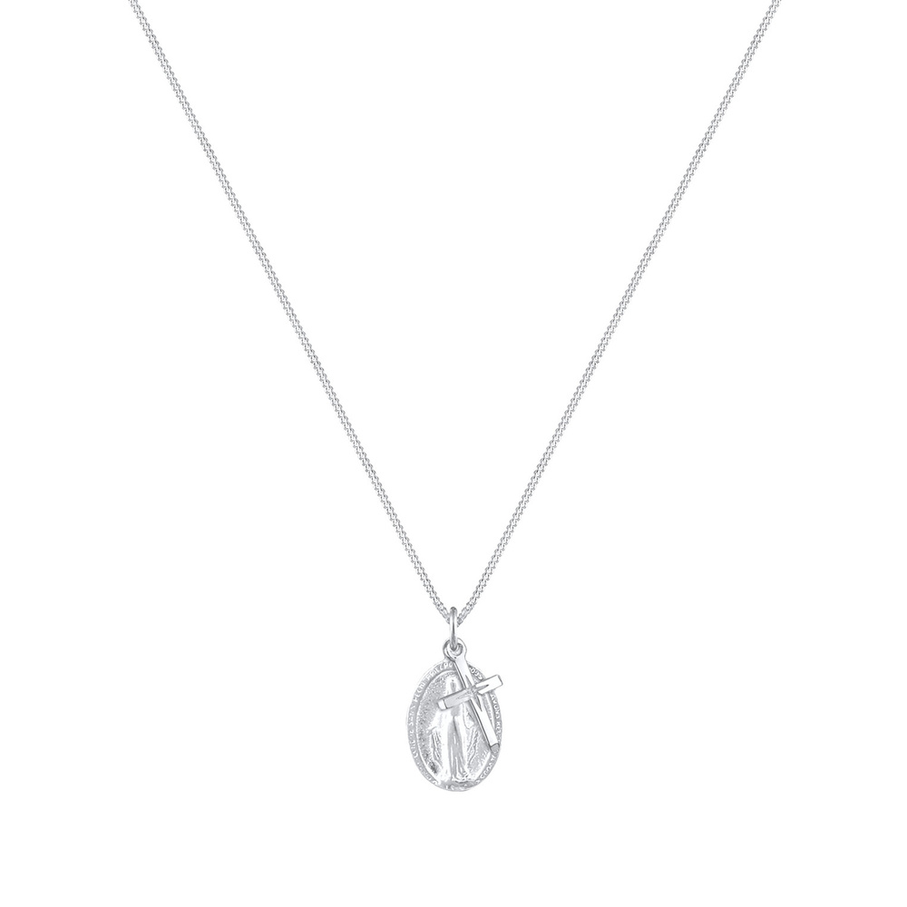 Elli Elli Collier Femmes Madone Croix Pendentif Spirituel en Argent Sterling 925 Bijoux