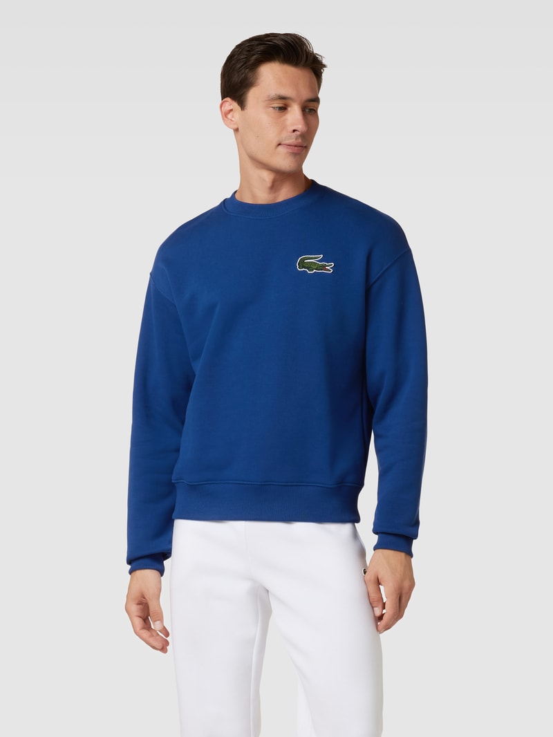 Sweatshirt mit Logo-Stitching in blau