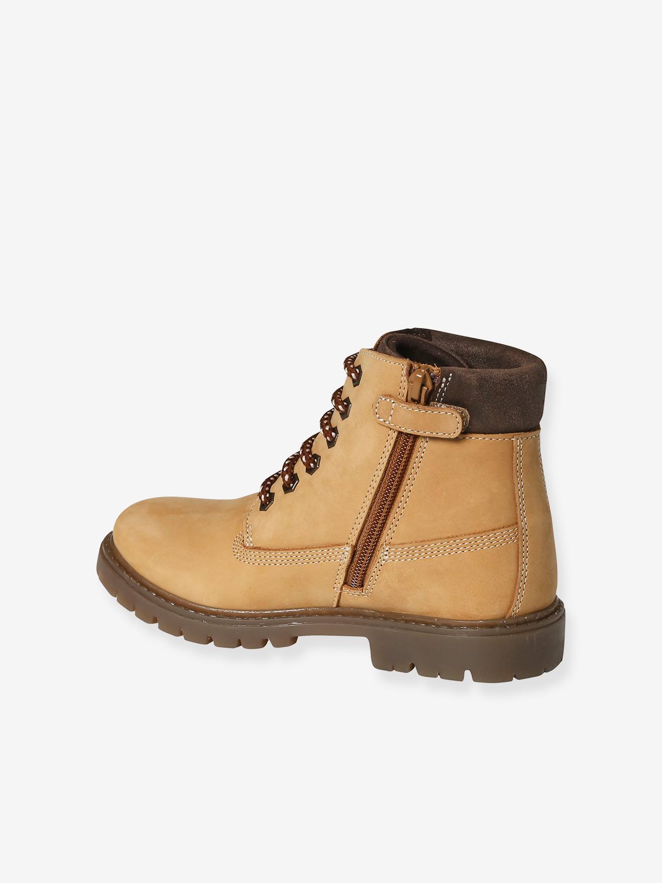 Vertbaudet Kinder Schnürboots mit Profilsohle - camel