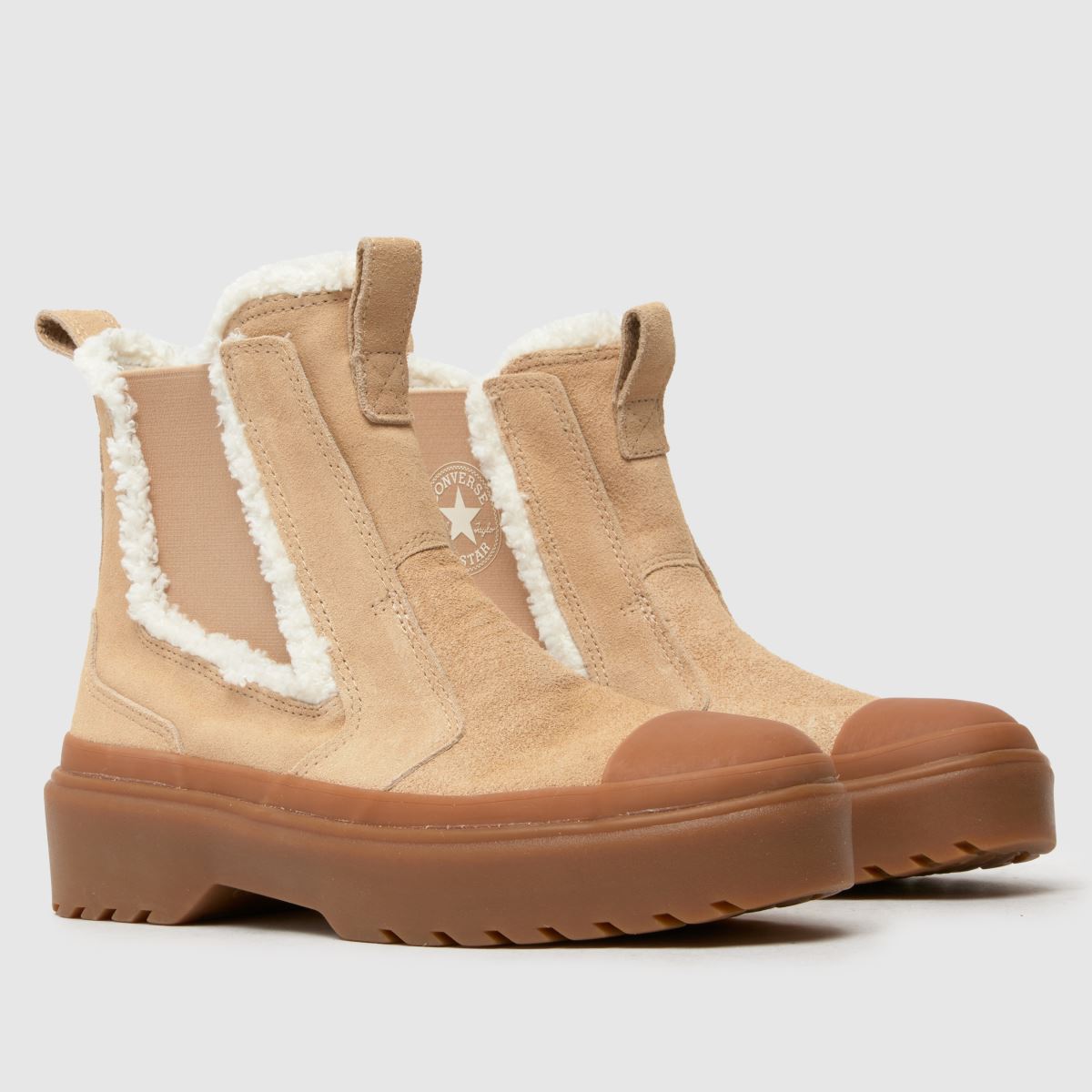 Converse beige All Star Chelsea Lugged flickor ungdomsskor