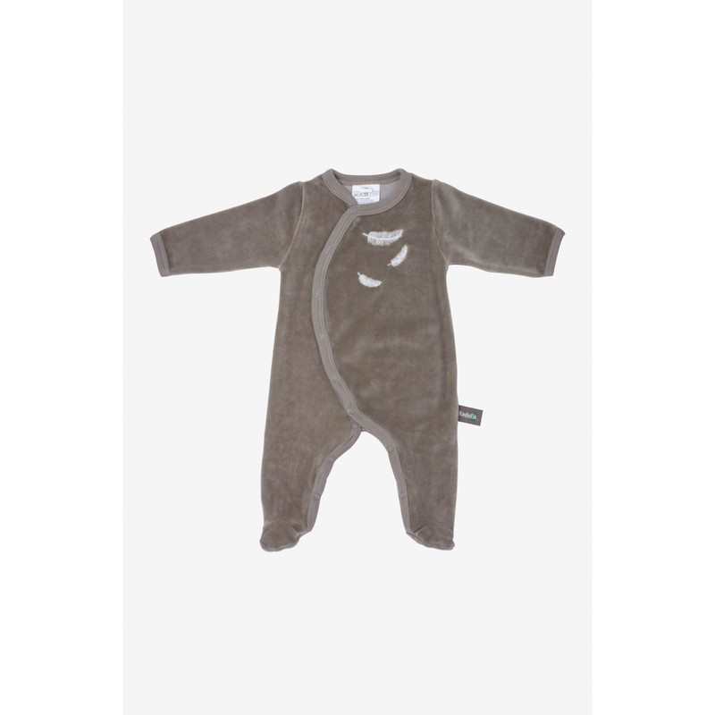 Pyjama bébé en Coton Bio à motifs plumes blanches