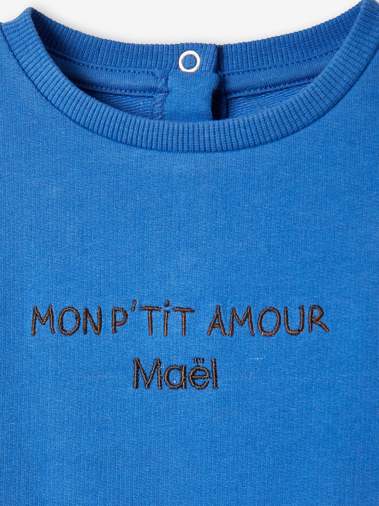 Sweat bébé en molleton personnalisable bleu roi
