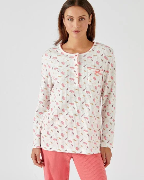 Pyjama à manches longues maille interlock imprimée