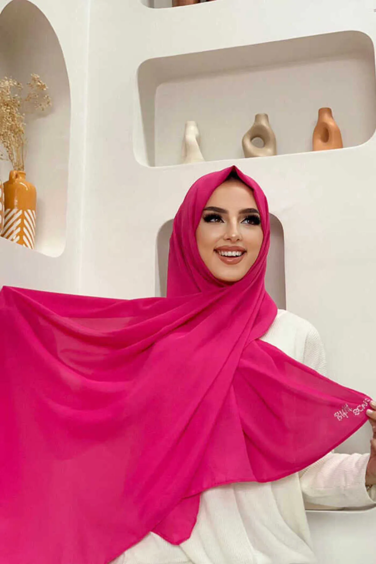 Bym Fashion  2025 Cwin Schal Fuchsia