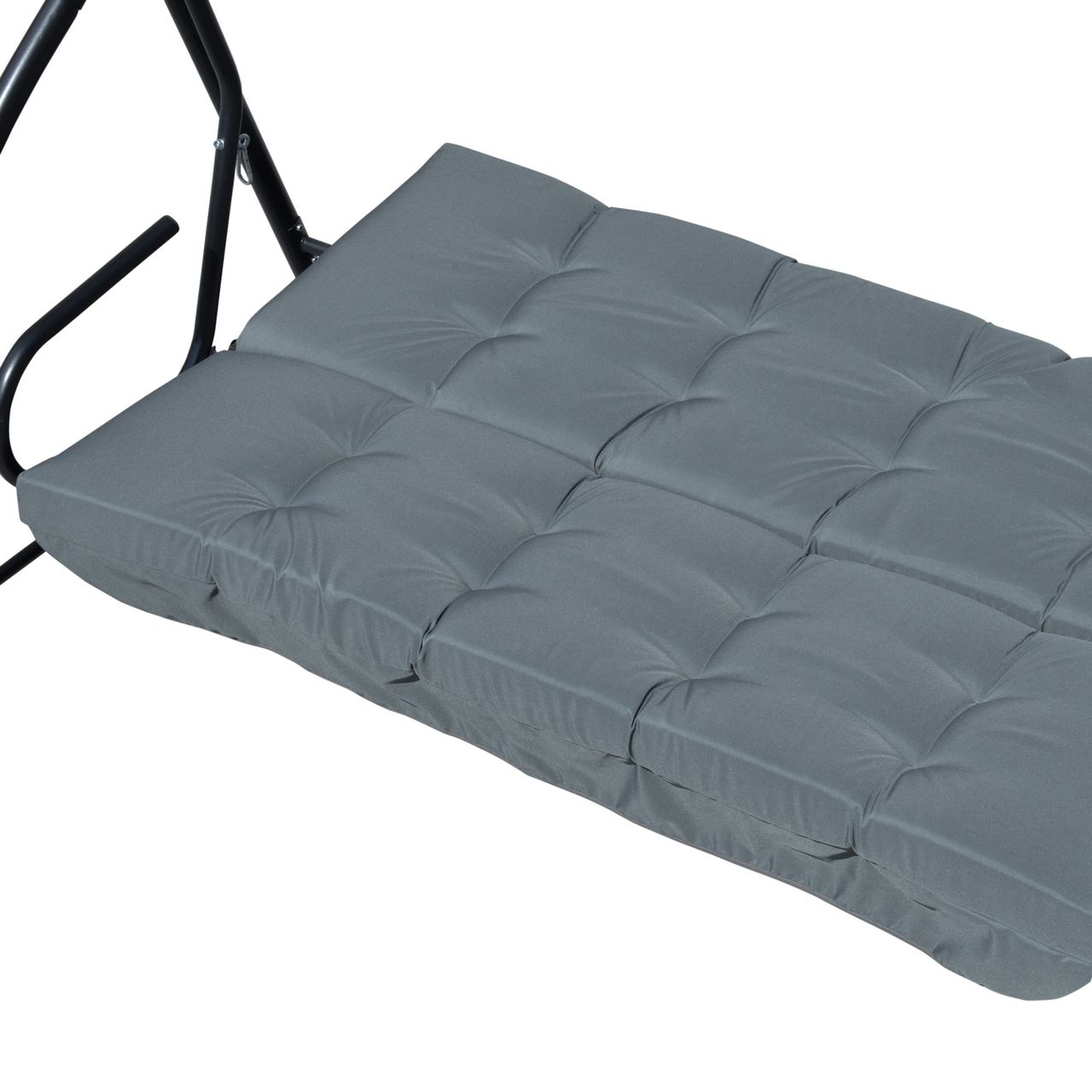 Outsunny Auflagen-Set für Hollywoodschaukel 170 cm Stuhlkissen Schaukelauflage Sitzkissen Gartenschaukel Gartenpolster Rückenkissen Seitenkissen Dunkelgrau