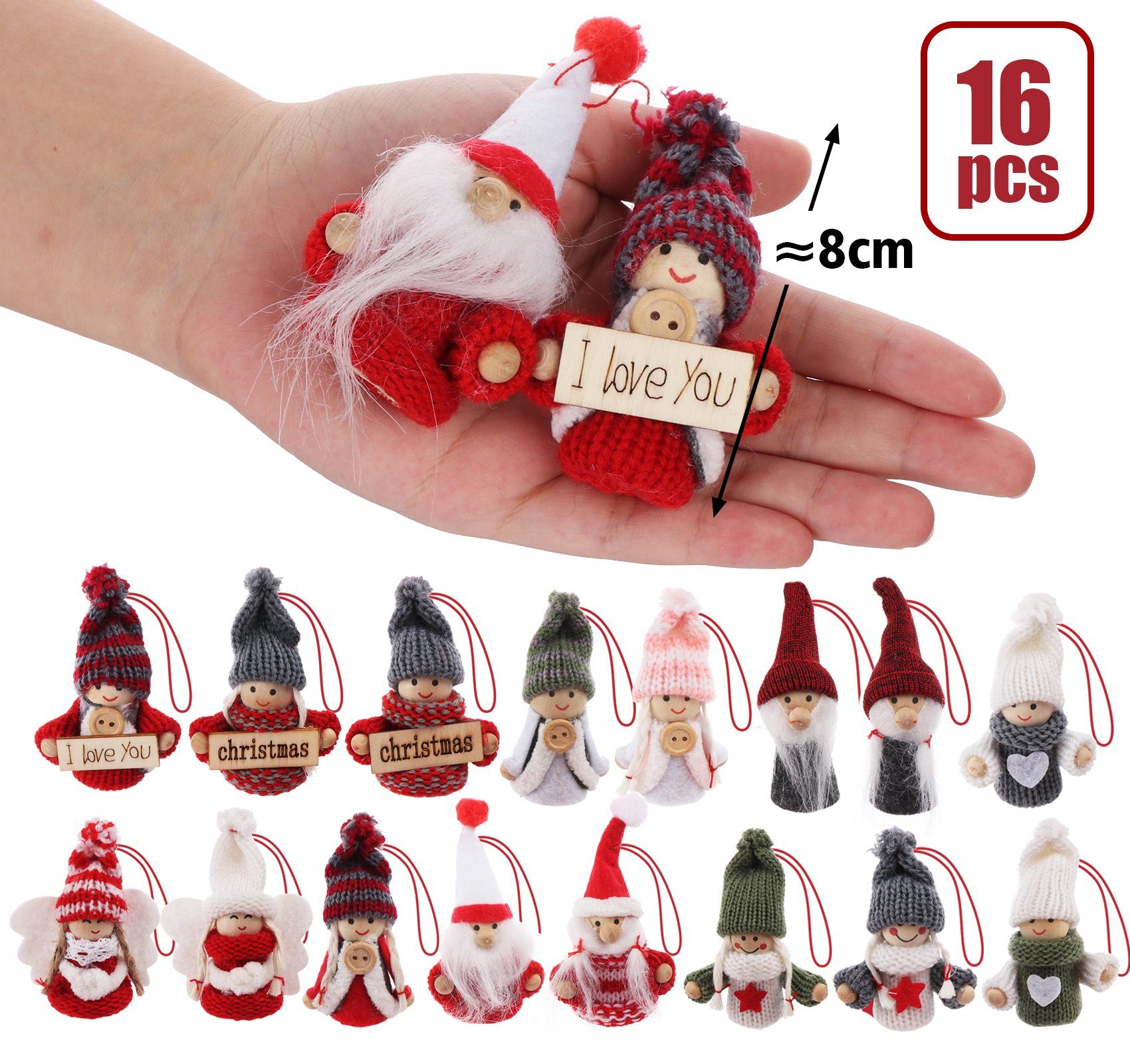 Homewit Christbaumschmuck 16tlg Anhänger für Weihnachtsbaum Baumbehang Weihnachtsschmuck (1-tlg), Für Weihnachtsbaum