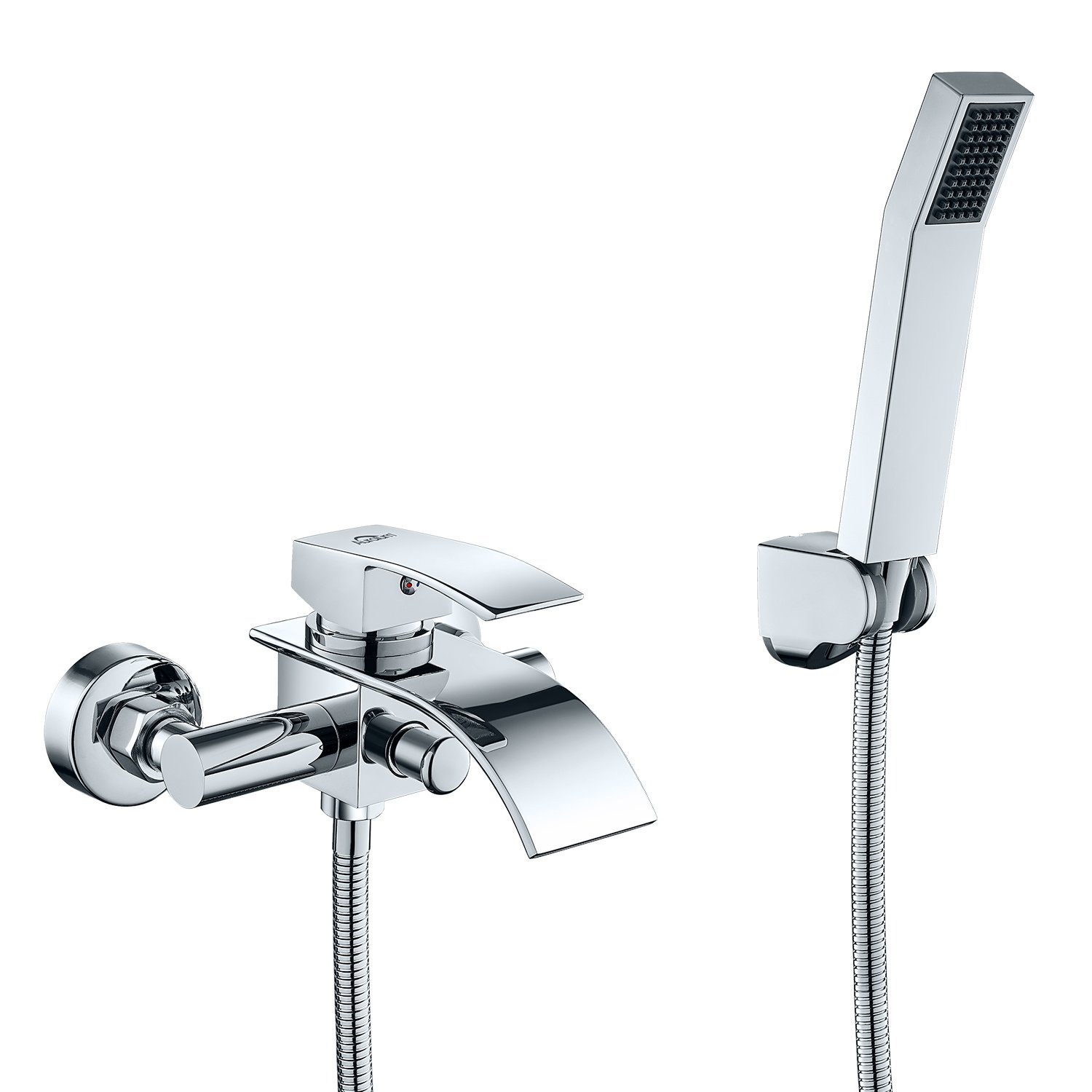 Auralum Brausegarnitur Badewannenarmatur Duschset Wannenarmatur mit Handbrause Bad Armatur, Wasserhahn Duschsystem