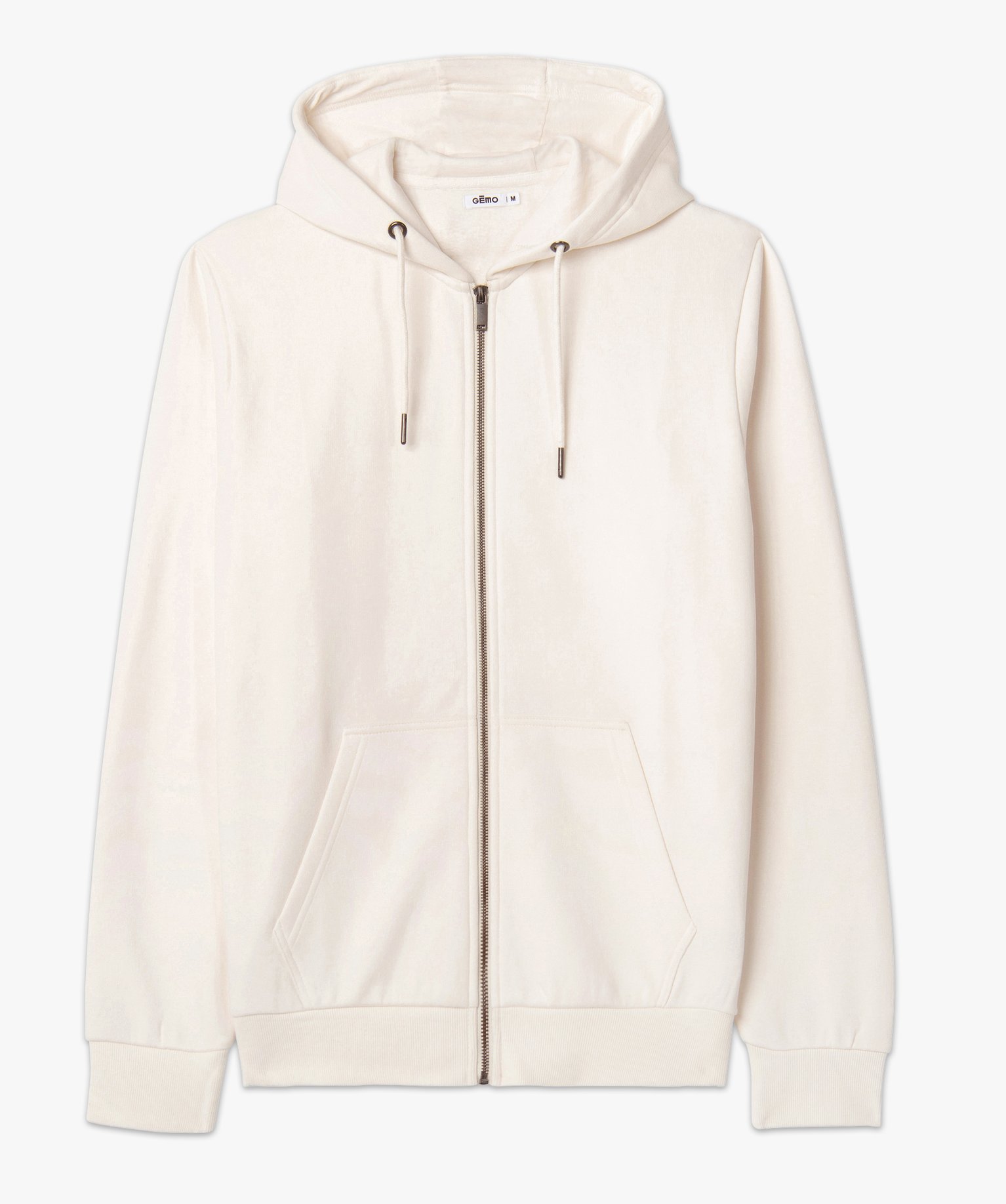 Sweat zippé à capuche homme ecru | GEMO