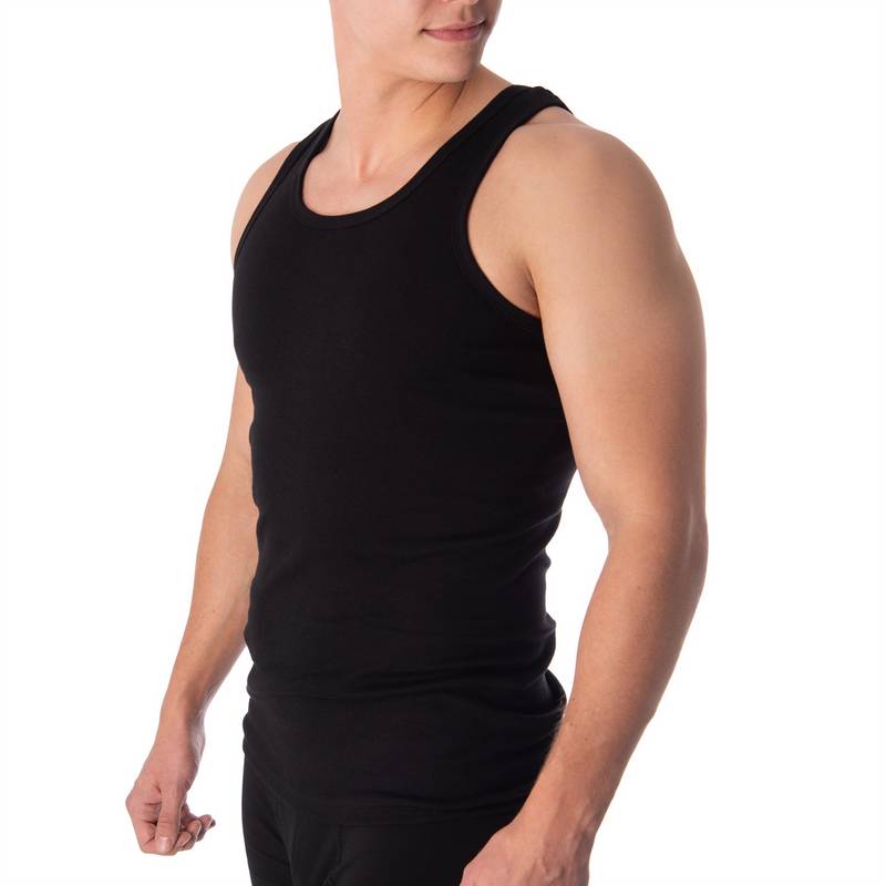 Black Snake 2 Pack Achsel Feinripp Shirt Unterhemd Herren