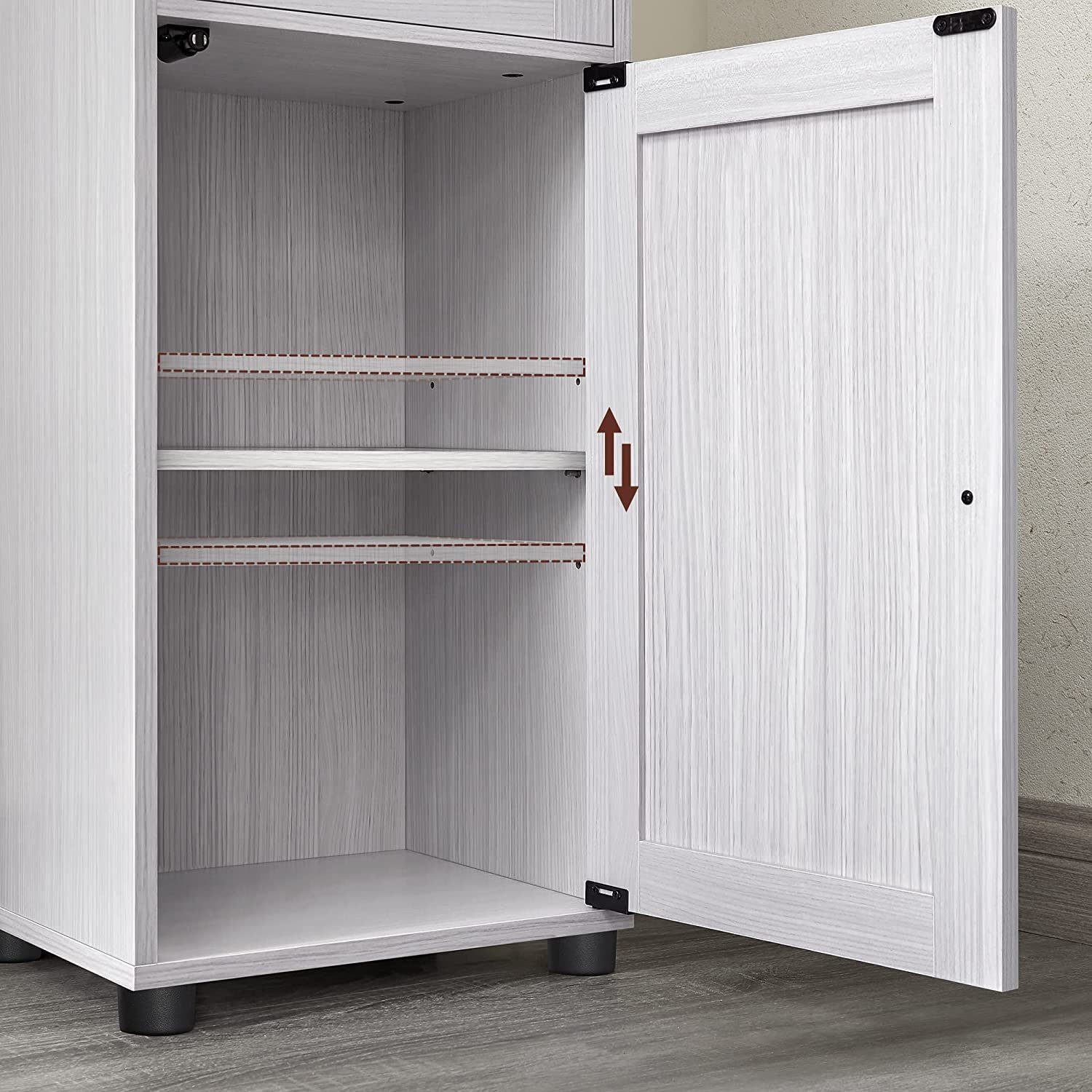 VASAGLE Badkommode Badezimmerschrank, Hochschrank, verstellbare Ablagen