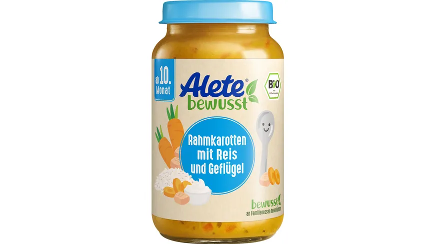 Alete bewusst Bio Rahmkarotten mit Reis und Geflügel 220 g