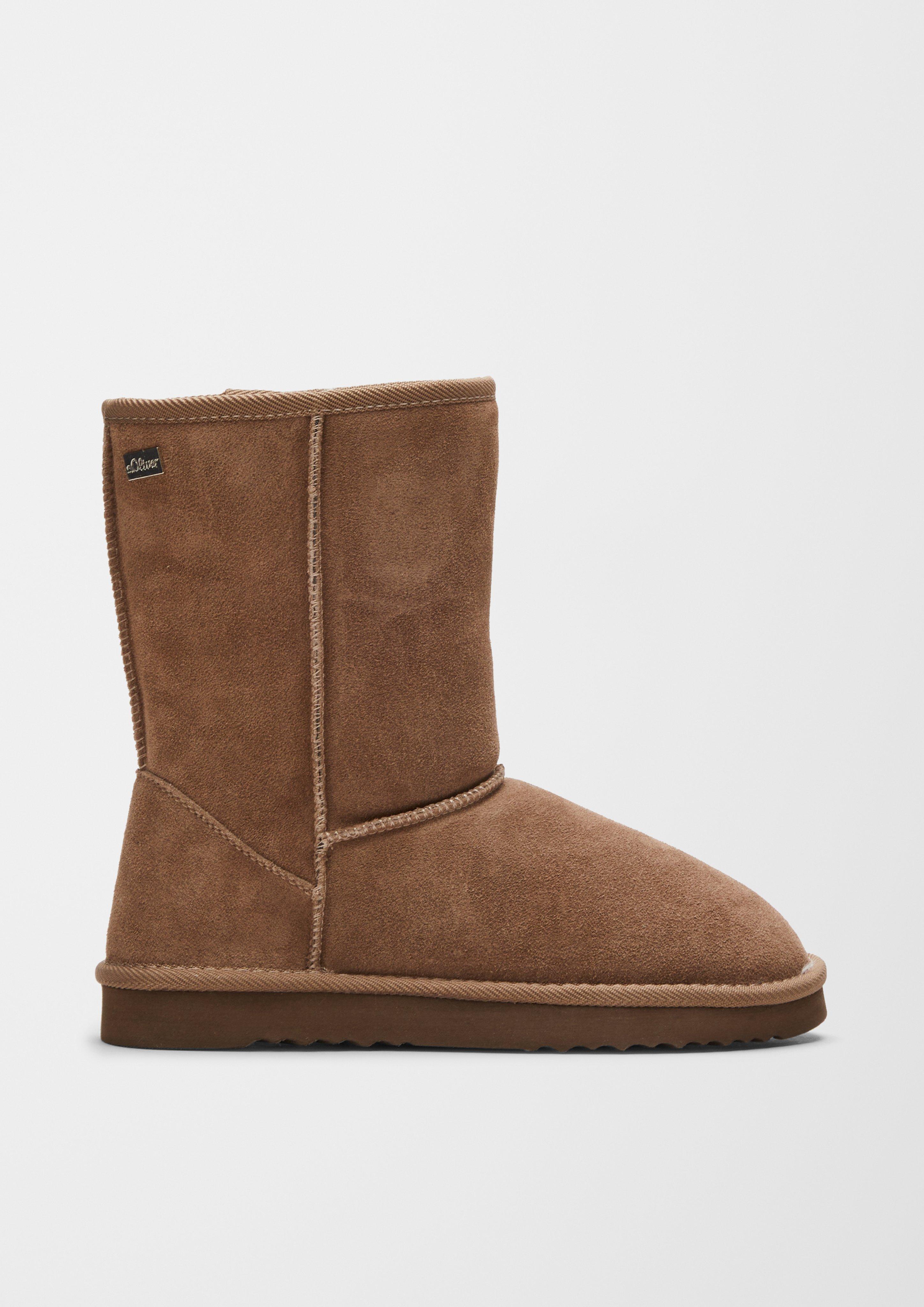 Gefütterte Velourslederstiefel  6006579-341