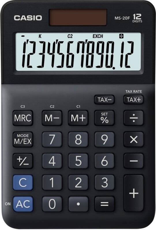 Casio Tischrechner MS-20F 12-stelliges Display Schwarz