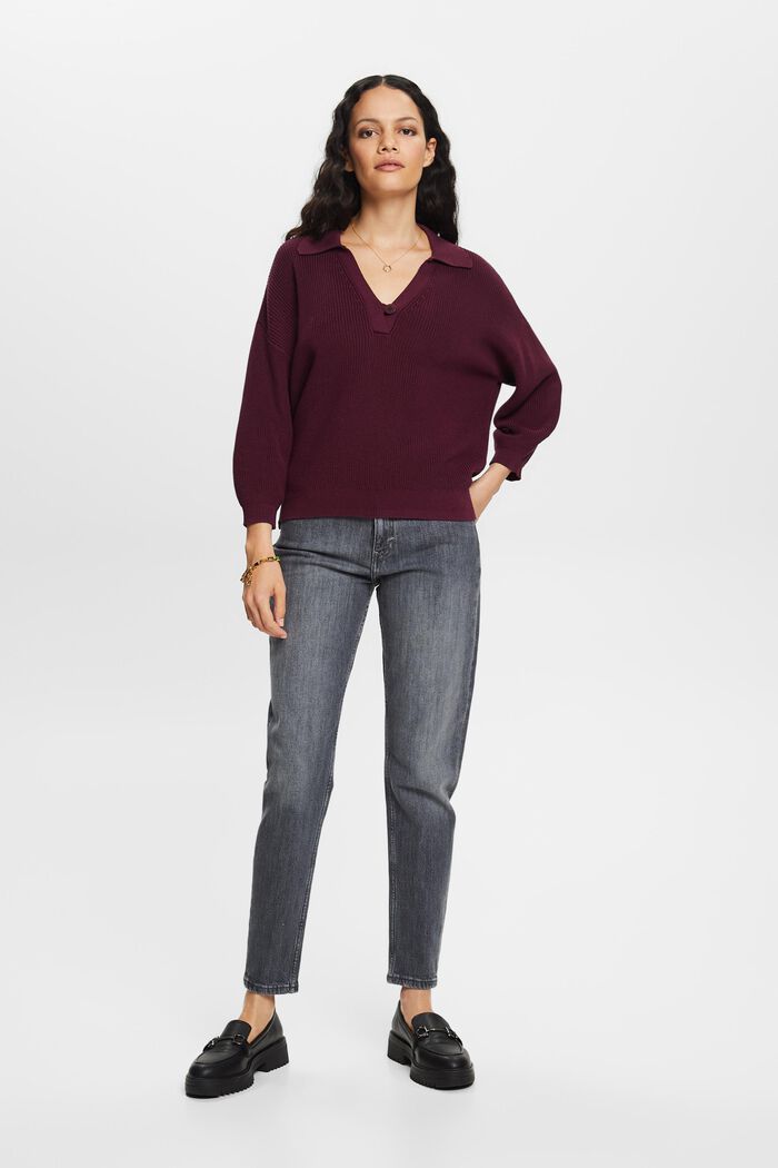 Strickpullover mit Polokragen, 100 % Baumwolle