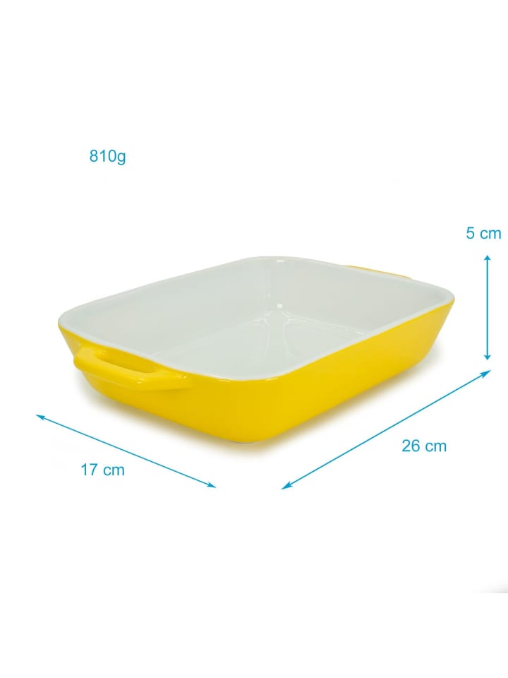Intirilife Auflaufform Backform aus Porzellan in Gelb günstig kaufen onesize