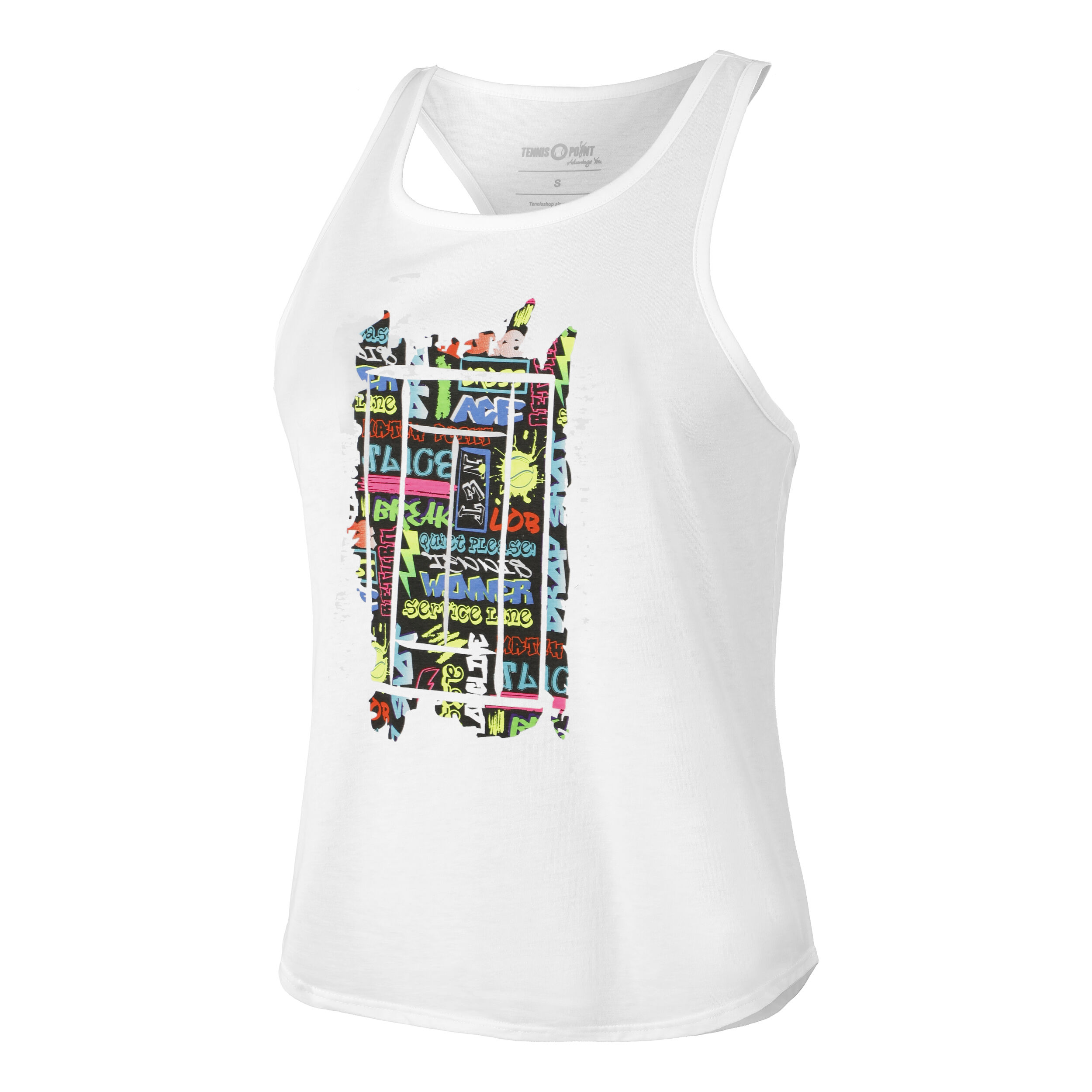 Graffity Tank-Top Damen - Weiß, Mehrfarbig
