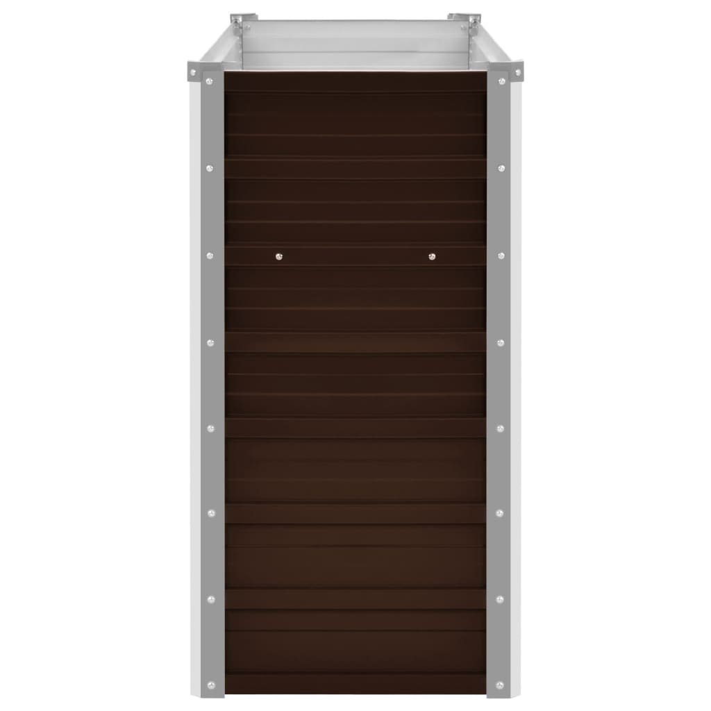 furnicato Hochbeet Garten-Braun 100 x 40 x 77 cm Verzinkter Stahl