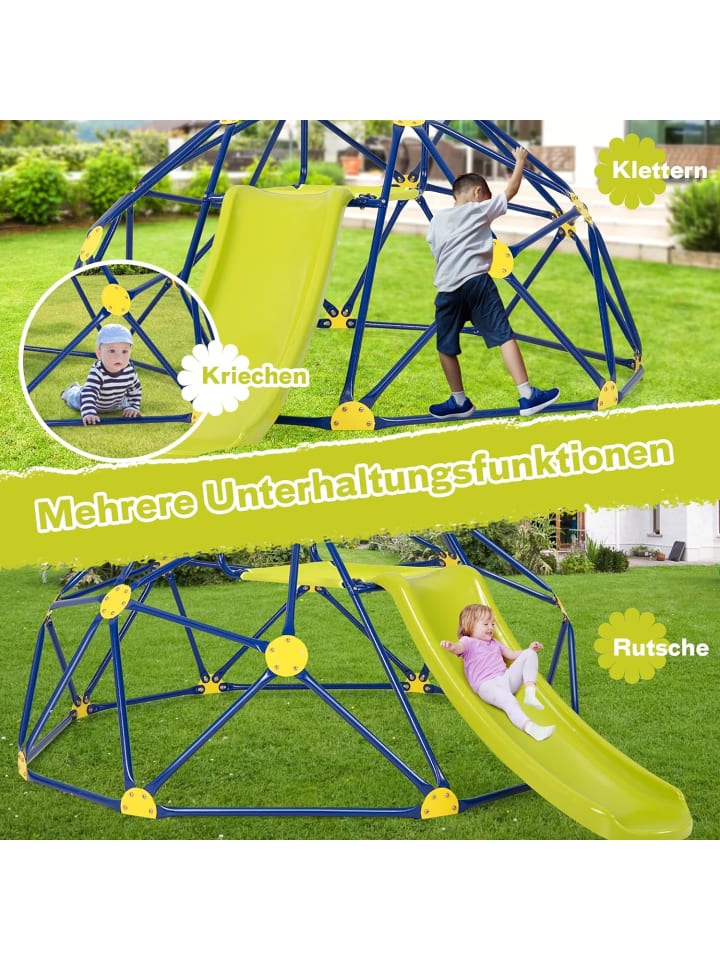 COSTWAY Kletterkuppel mit Rutsche in Grün günstig kaufen onesize