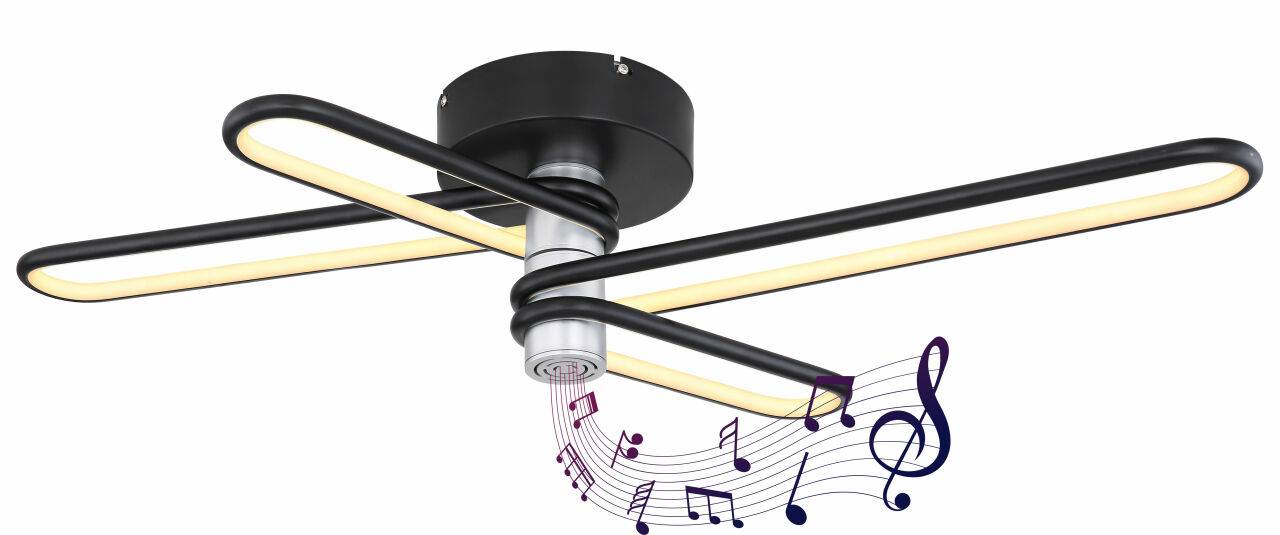 Globo Lighting - TOPPOLE - Deckenleuchte Aluminium schwarz matt, LED