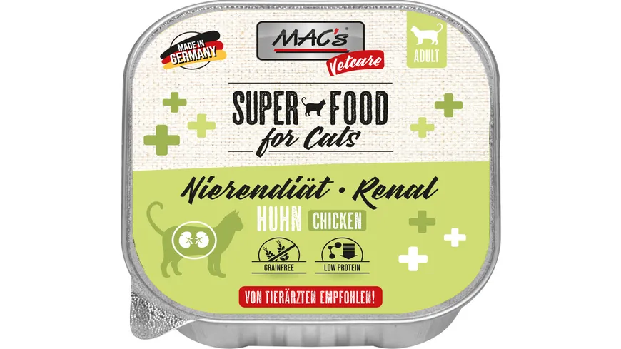 MAC's Cat Katzennassfutter Vetcare Huhn Nierendiät 100 g