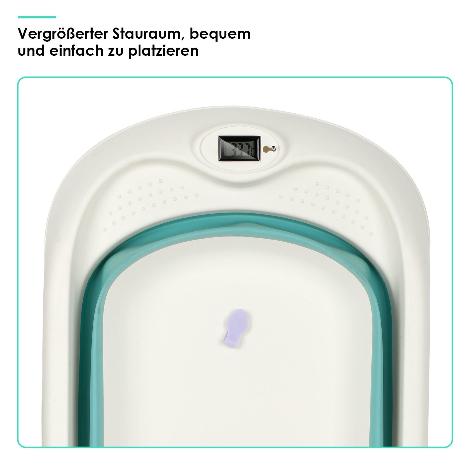 Clanmacy Babybadewanne Baby Badewanne mit Standfüßen Faltbare Wanne Babywanne Reisebadewanne