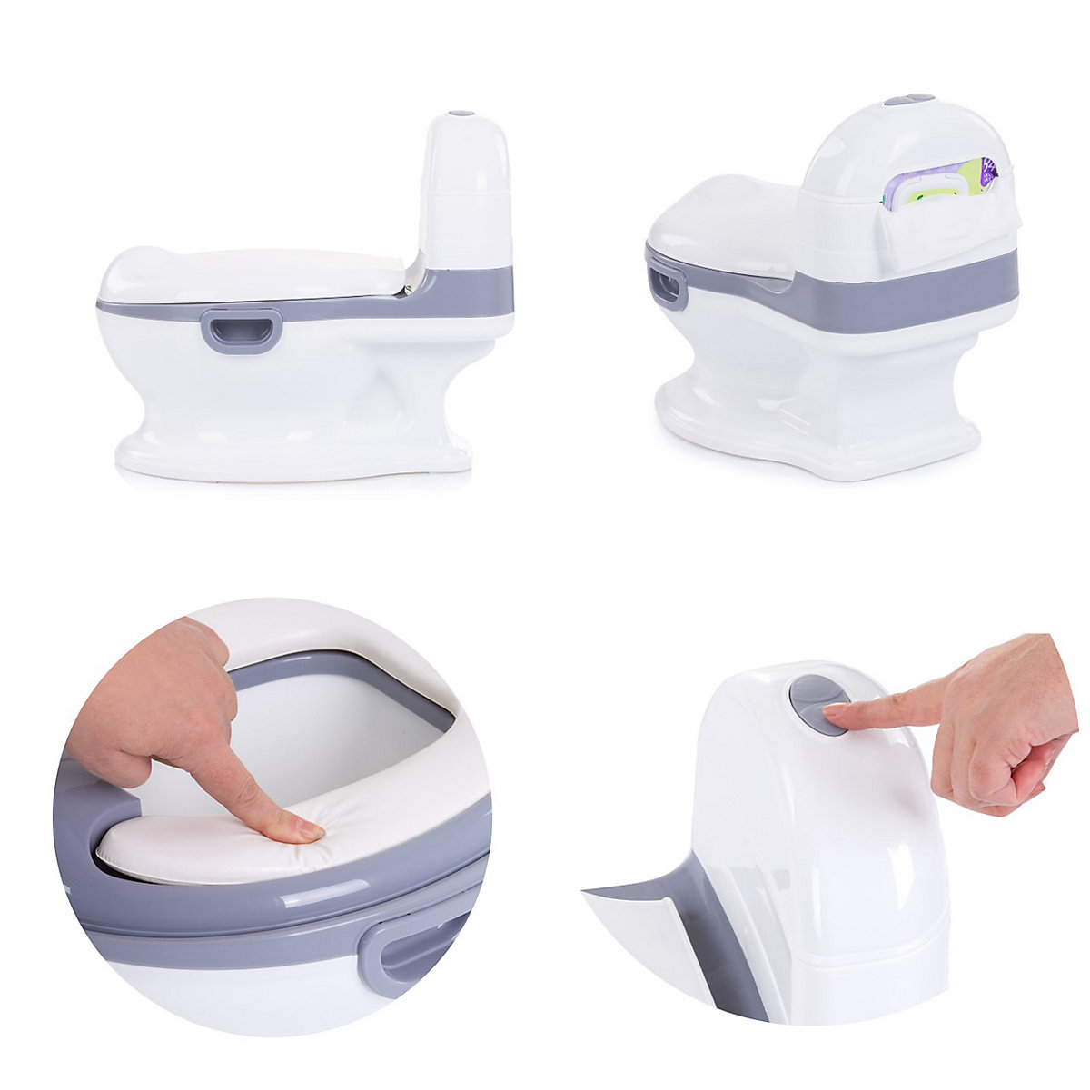 Babytöpfchen Jolly Soundmodul Behälter abnehmbar Fach für Feuchttücher Töpfchen