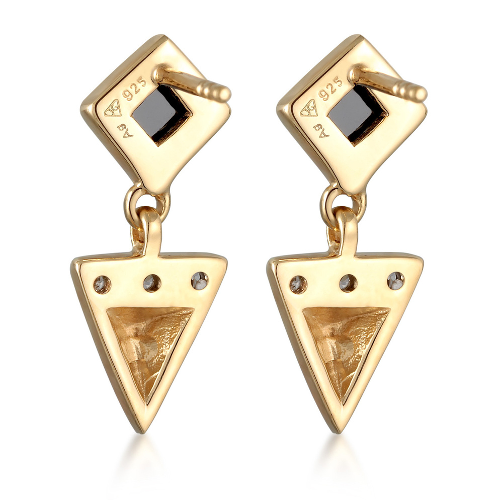 Elli Elli Boucles d'Oreilles Femmes pendentif d'oreilles Géo Elegant avec zircon en ar Boucles d'oreilles
