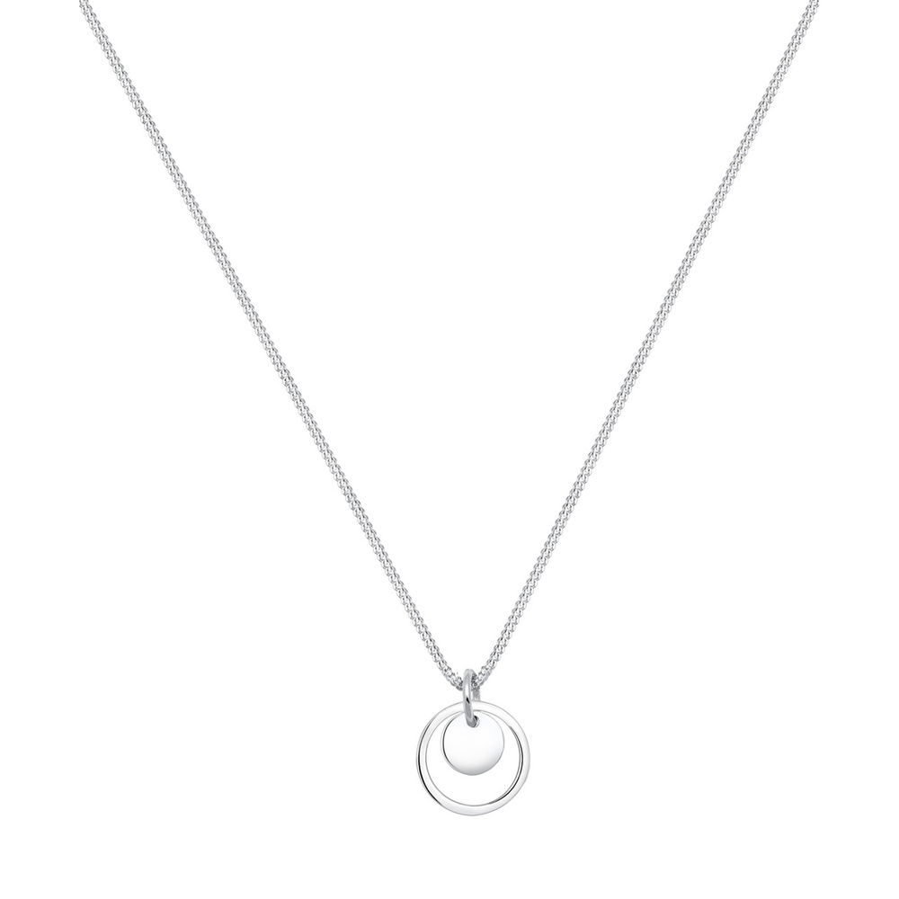 Elli Elli by Julie & Grace Collier Femme Pendentif Paillette Cercle Simple - (925/1000 collier