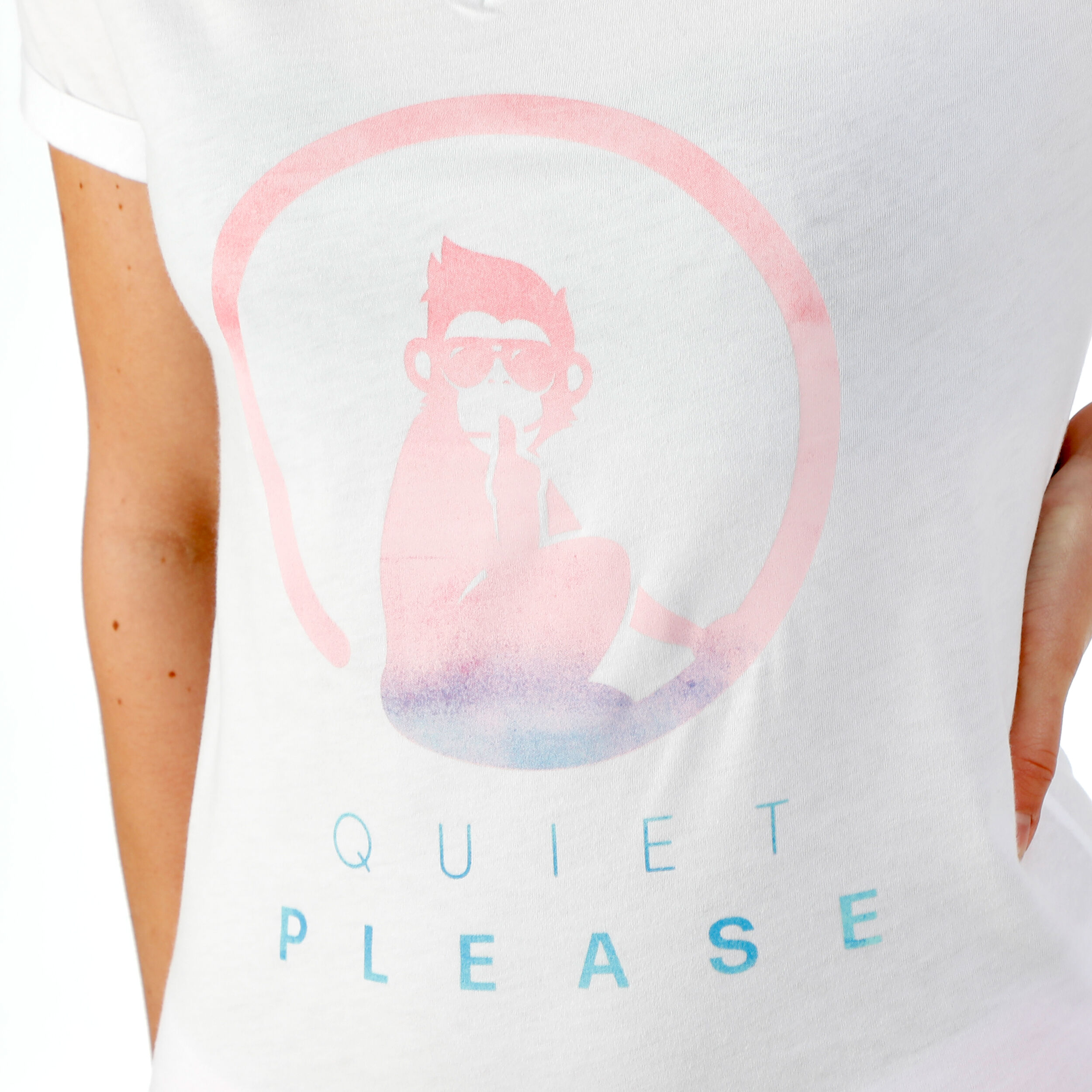 Tie Dye Logo T-Shirt Damen - Weiß, Mehrfarbig