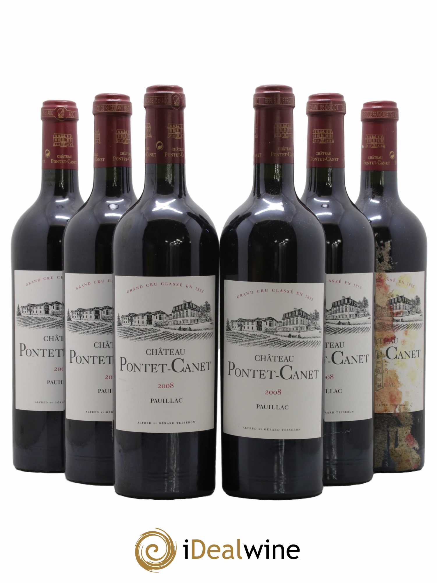 Château Pontet Canet 5ème Grand Cru Classé  2008 - Lot de 6 Bouteilles