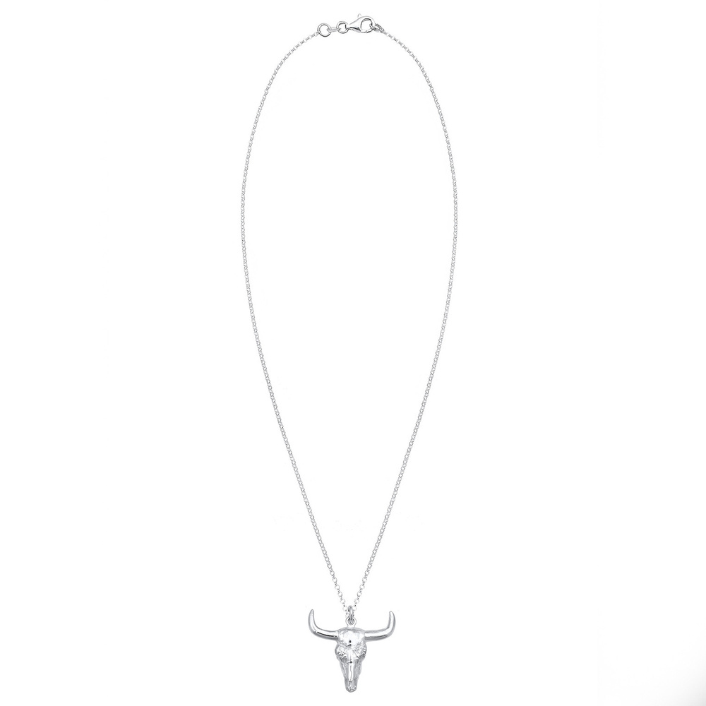 KUZZOI KUZZOI Collier Corne Taureau Collier Hommes - (925/1000) Argent collier