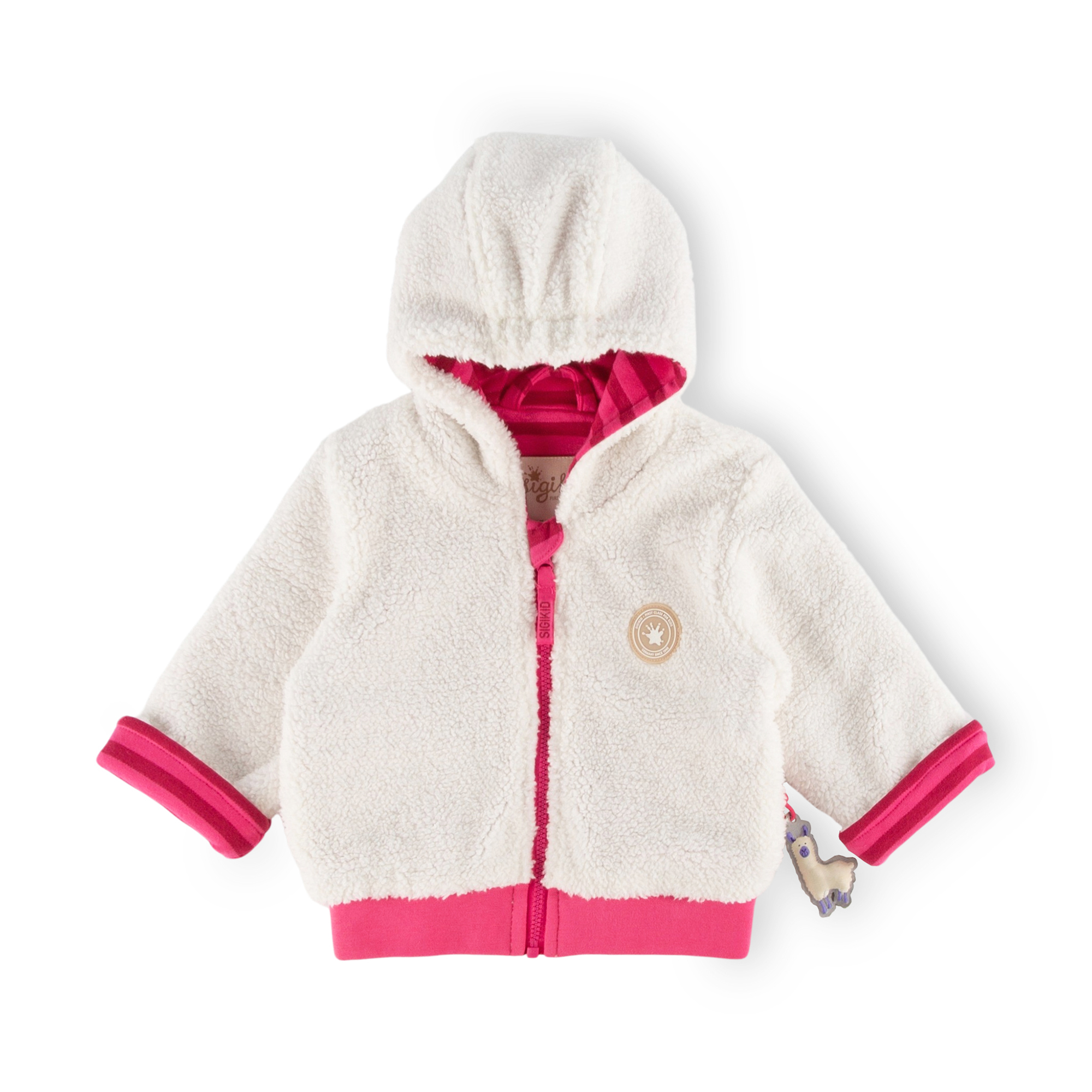Baby Teddyjacke Lama, weiß