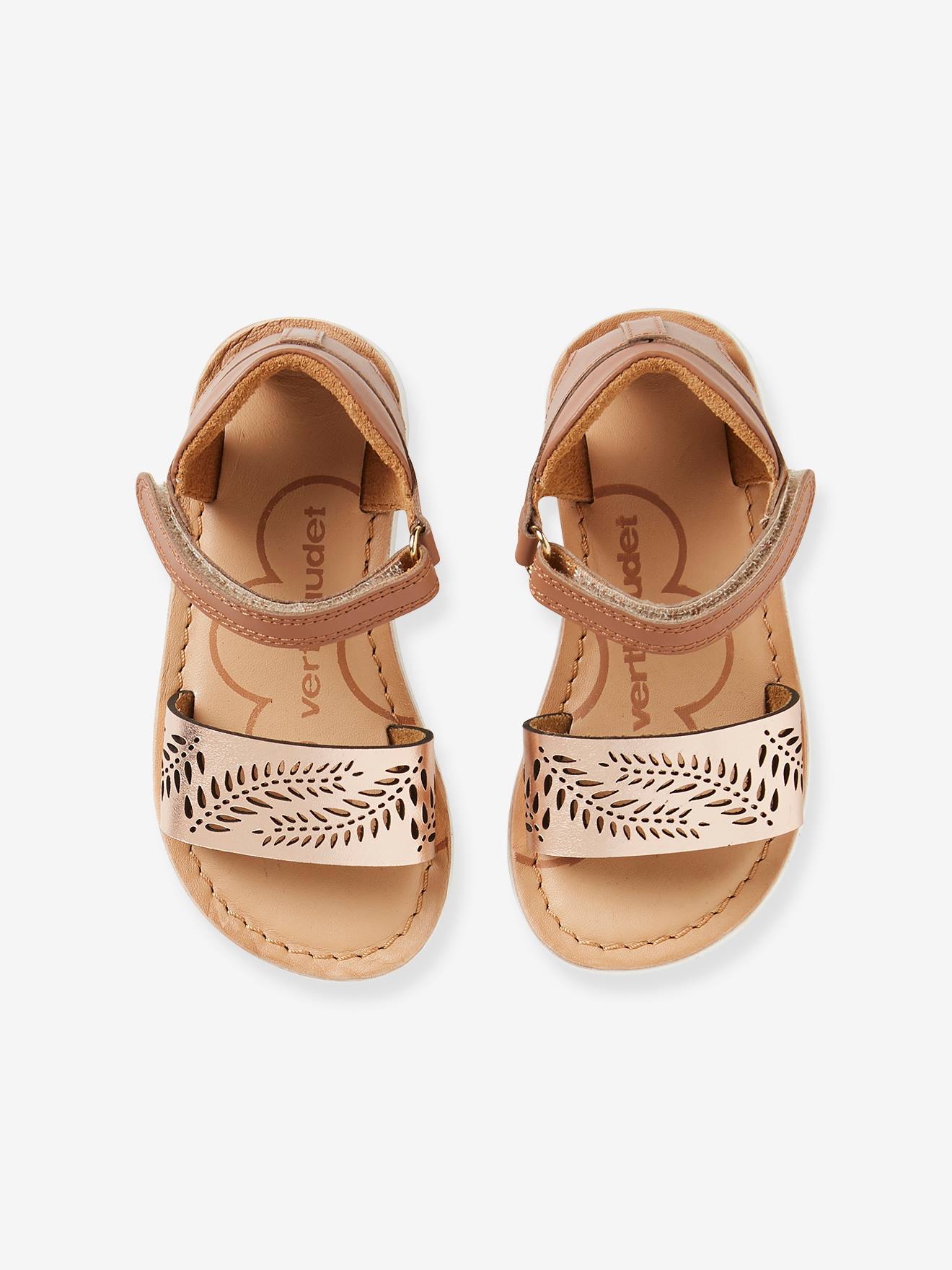Sandales cuir fille collection maternelle kaki