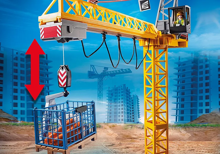 RC-Baukran mit Bauteil