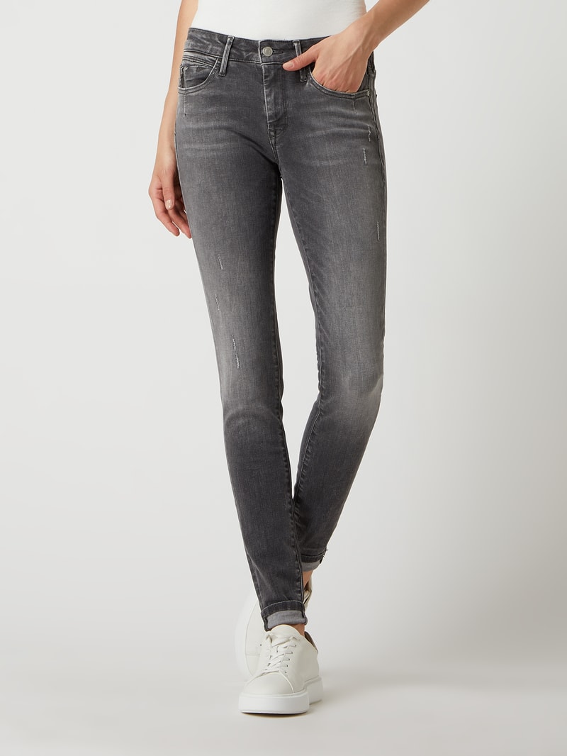 Super Skinny Fit Jeans mit Stretch-Anteil Modell 'Adriana' in dunkelgrau