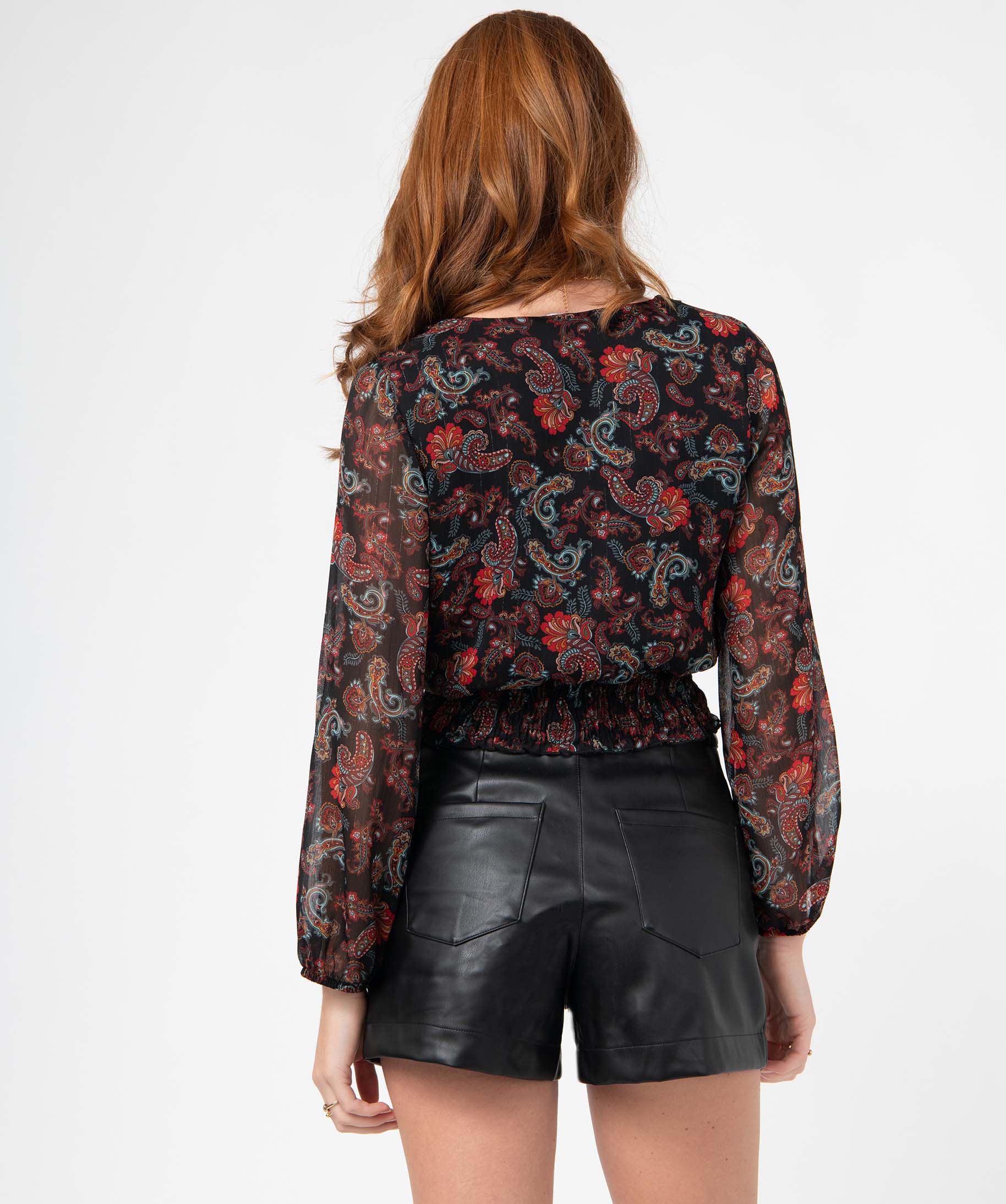 Blouse femme en voile à motif cachemire imprime | GEMO