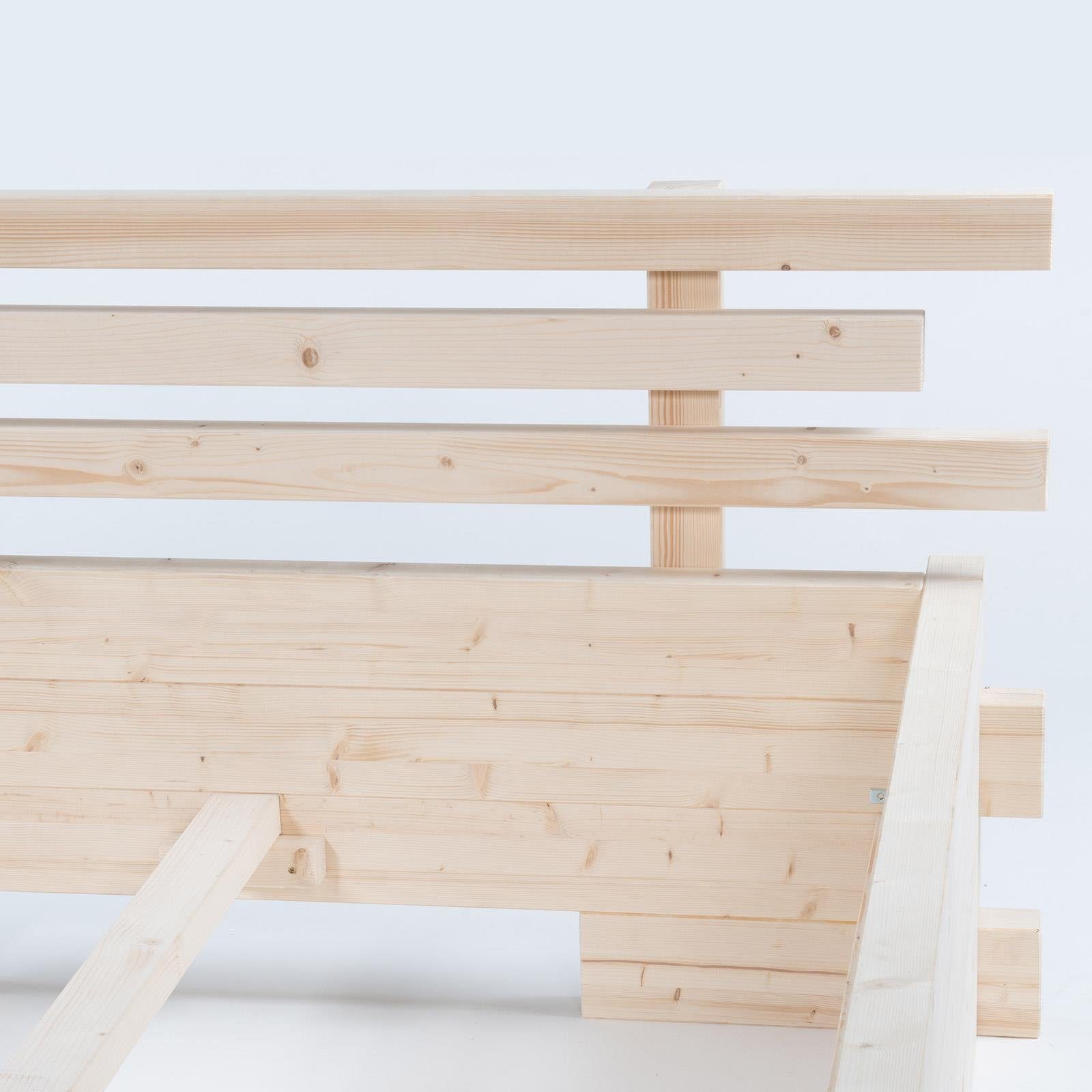 TUGA-Holztech Massivholzbett Balkenbett (Fichte) 