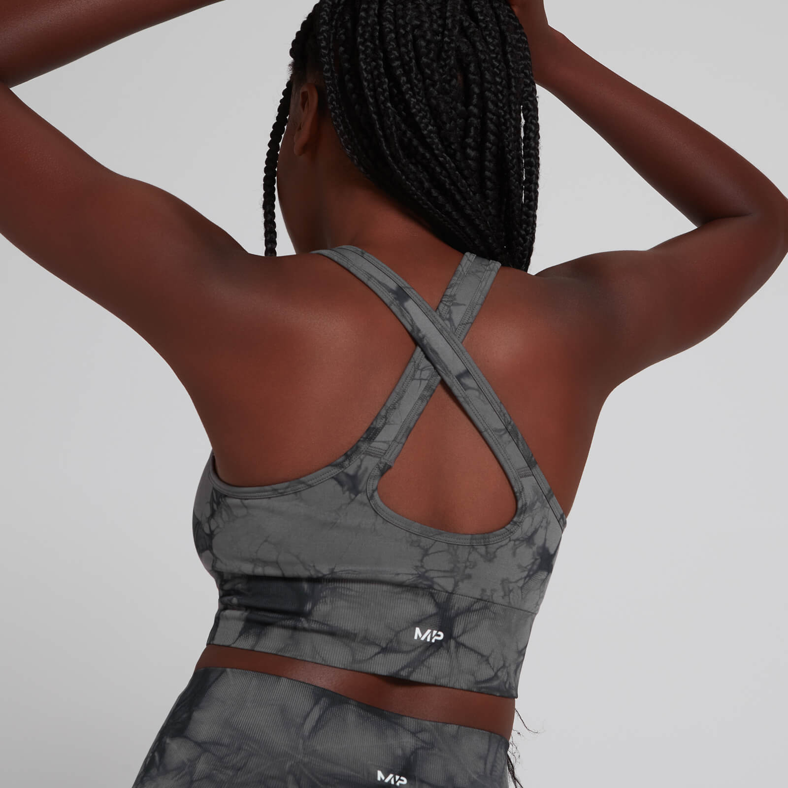 Brassière de sport sans coutures MP Shape Ultra pour femmes – Noir tie-dye