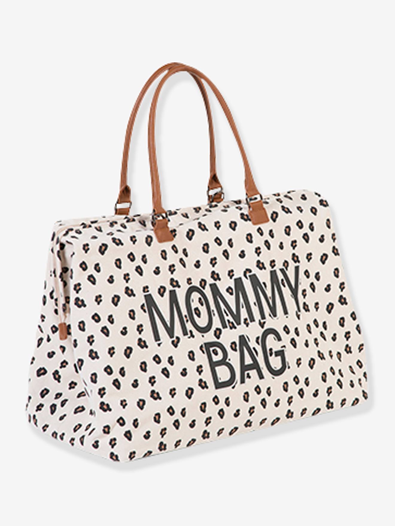 Sac à langer Mommy bag large canvas CHILDHOME blanc cassé léopard