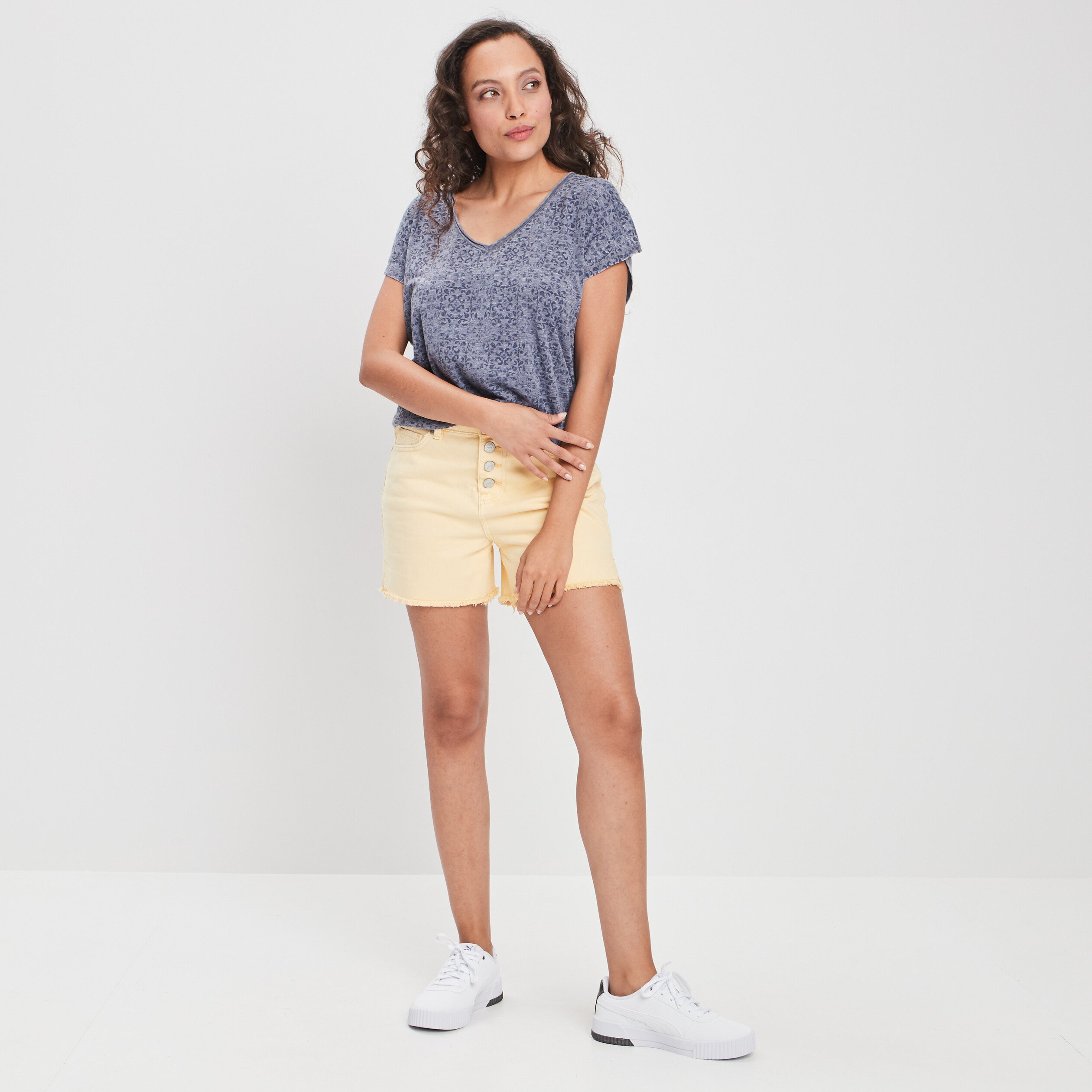 T-shirt manches courtes Creeks bleu femme | La Halle