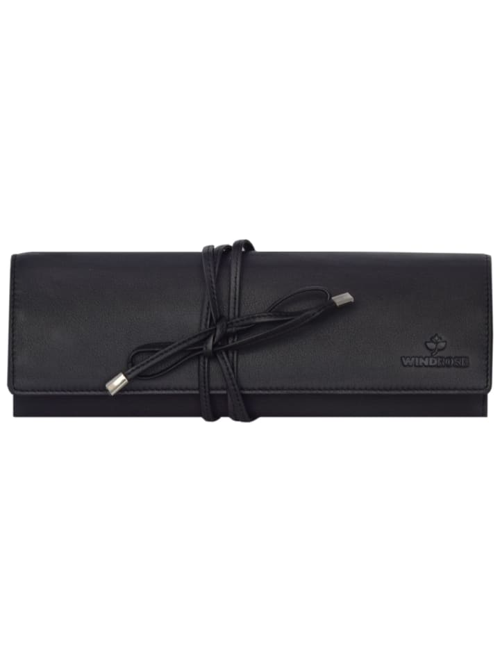 Windrose Nappa Schmuckrolle 23,5 cm Leder in schwarz günstig kaufen onesize